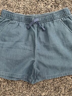 Cat & Jack Light Blue Denim-Look Drawstring Shorts